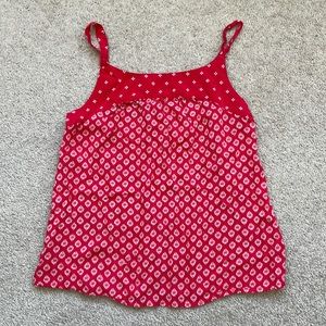 Gap Sleeveless, Lightweight, Floral Pattern Red Boho Tank Top